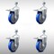 Service Caster 5 Inch SS Blue Polyurethane 1/2 Inch Threaded Stem Caster Set Total Lock Brake SCC-SSTSTTL20S514-PPUB-BLUE-121315-4 - alternate 1